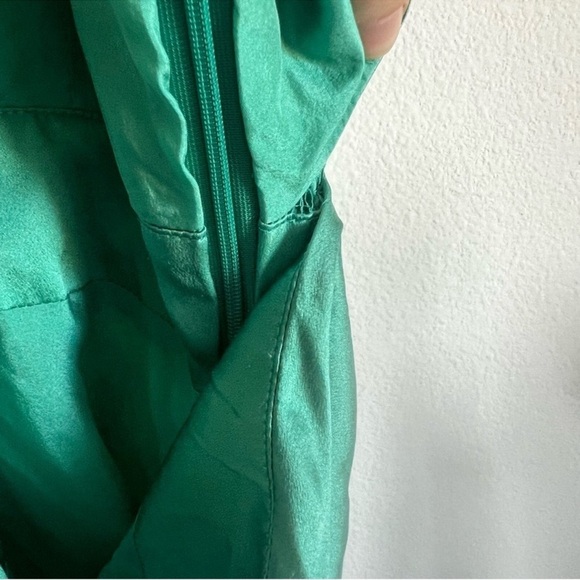 The Sei Cut Out Ruched Silk Midi Dress in Jade Size: 2 - Picture 14 of 16